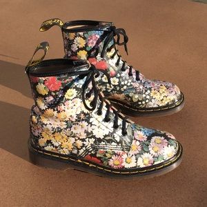 Dr. Martens Multicolor Floral Ankle Boots